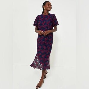 NEW Pomander Place Tuckernuck Midnight Floral Lace Seraphina Midi Dress, Size S